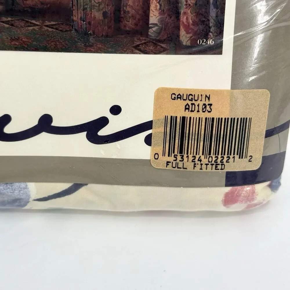 Di Lewis VTG 1991 Watercolor Floral Full Fitted Sheet Percale Country Cottage